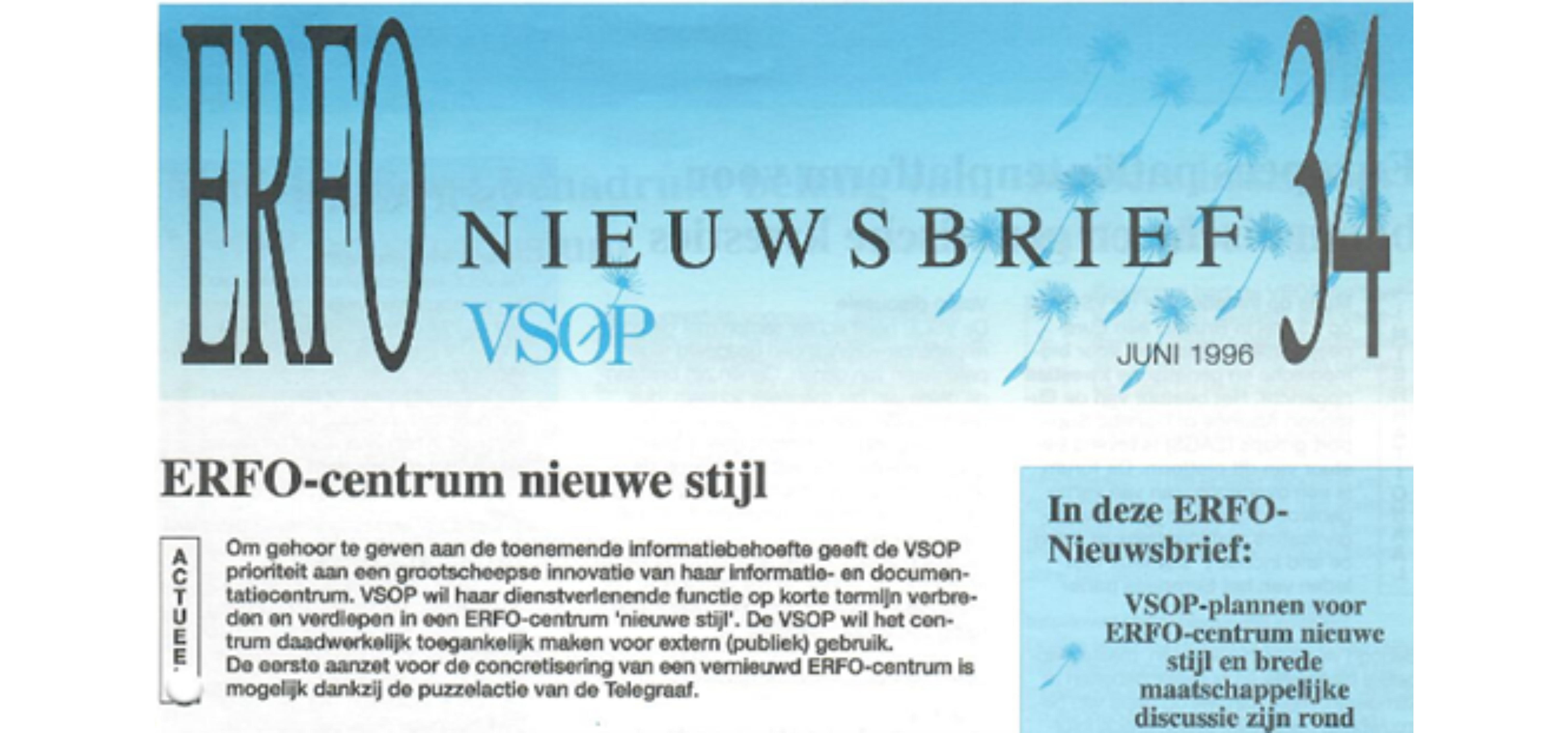 ERFO nieuwsbrief